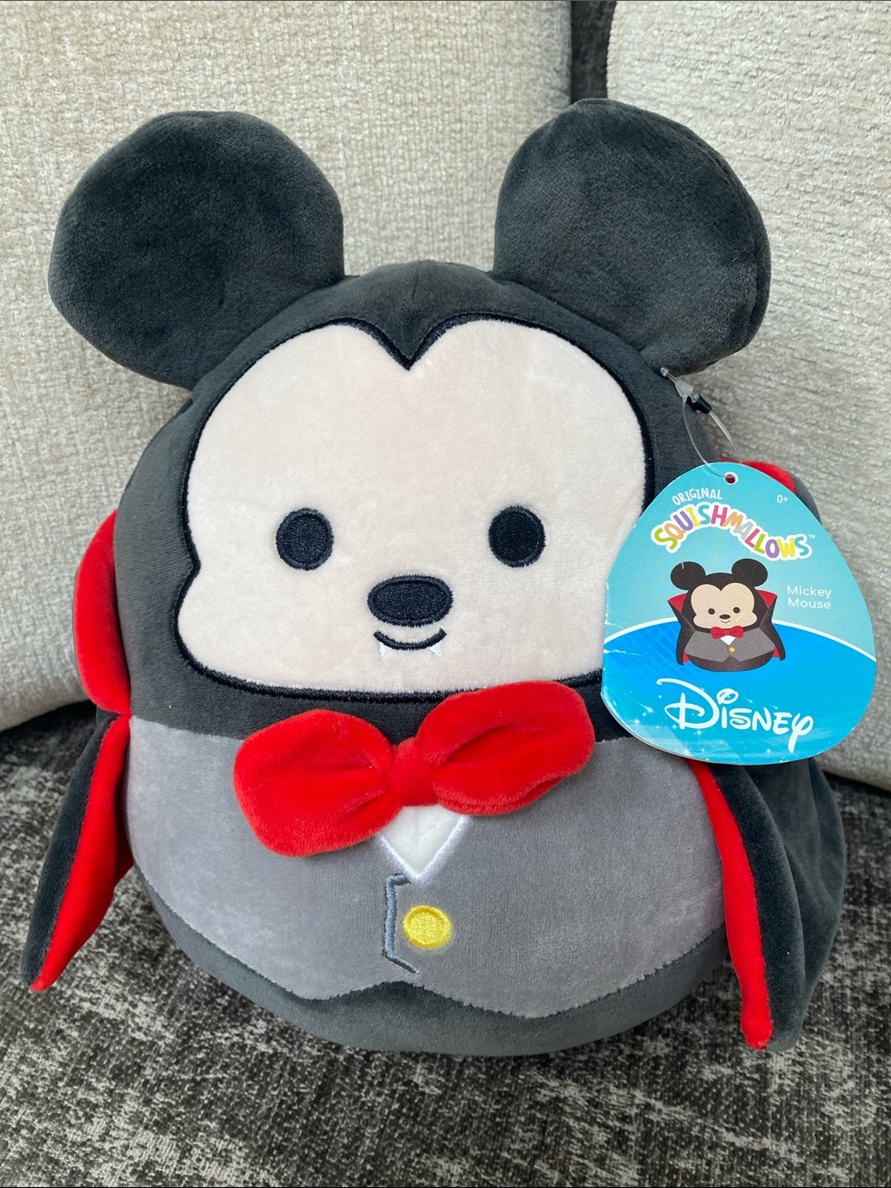 Disney Mickey Mouse Squishmallow Plush - Black, Gray, Red